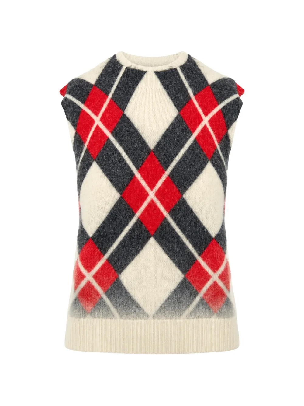 Semicouture Hailey argyle-knit sweater vest Beige