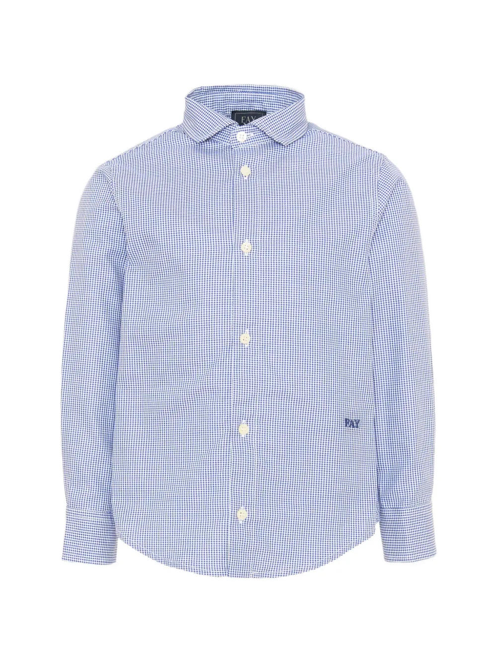 Fay Kids gingham long-sleeve shirt - Bleu Fay Kids gingham long-sleeve shirt - Bleu
