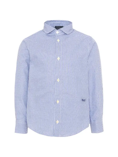 Fay Kids gingham long-sleeve shirt