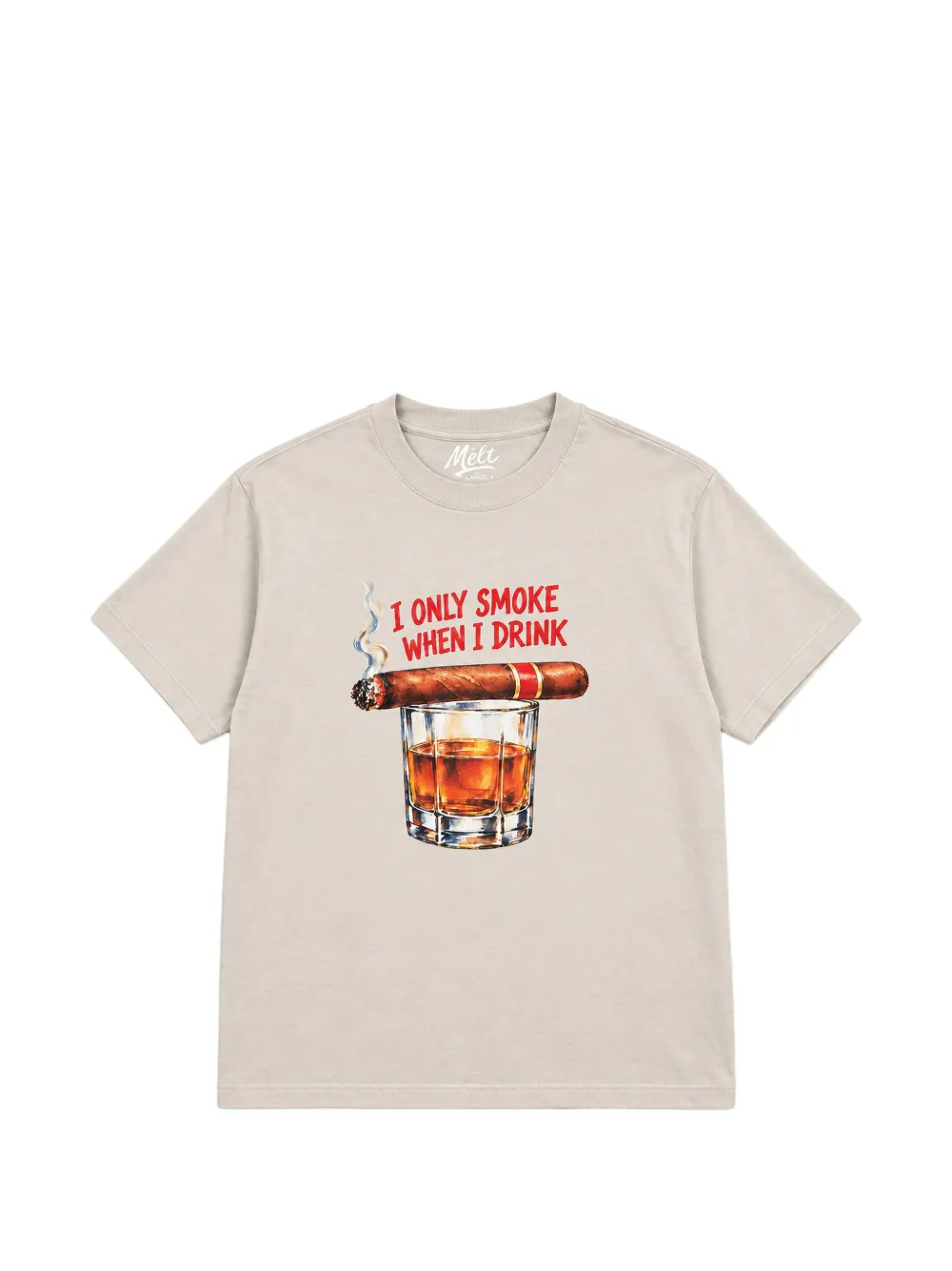 Melt graphic-print cotton T-shirt - Nude