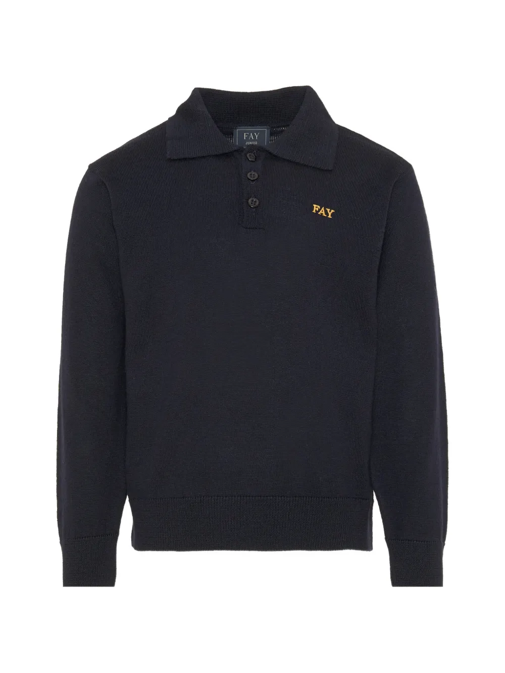 Fay Kids logo-embroidered wool polo shirt - Bleu Fay Kids logo-embroidered wool polo shirt - Bleu