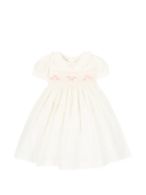 Mariella Ferrari smocked floral-embroidered dress