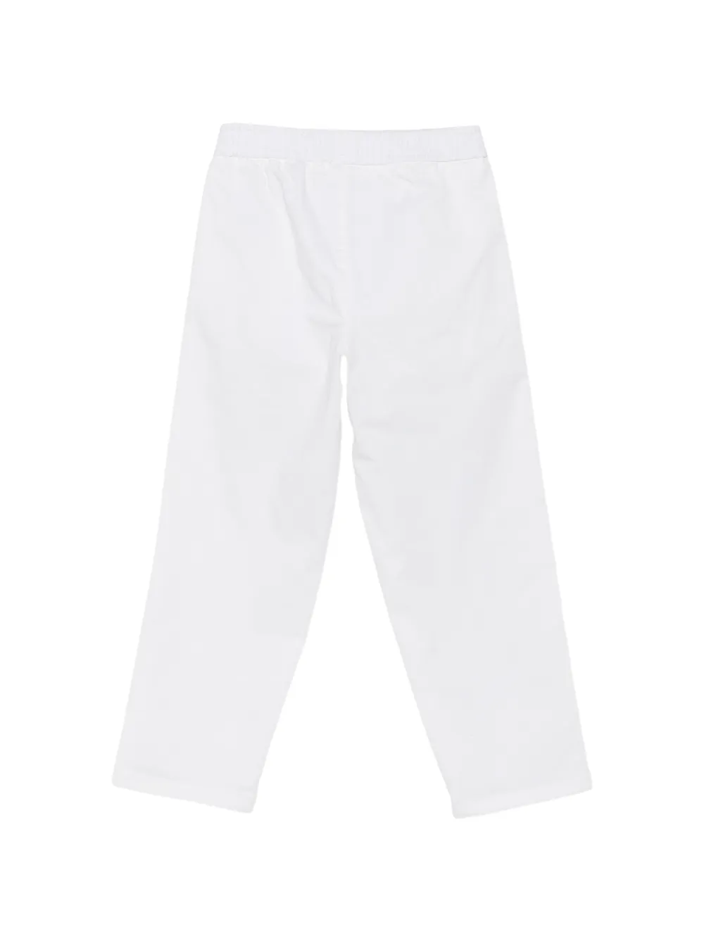 Aspesi Kids logo-patch elasticated-waistband trousers Wit