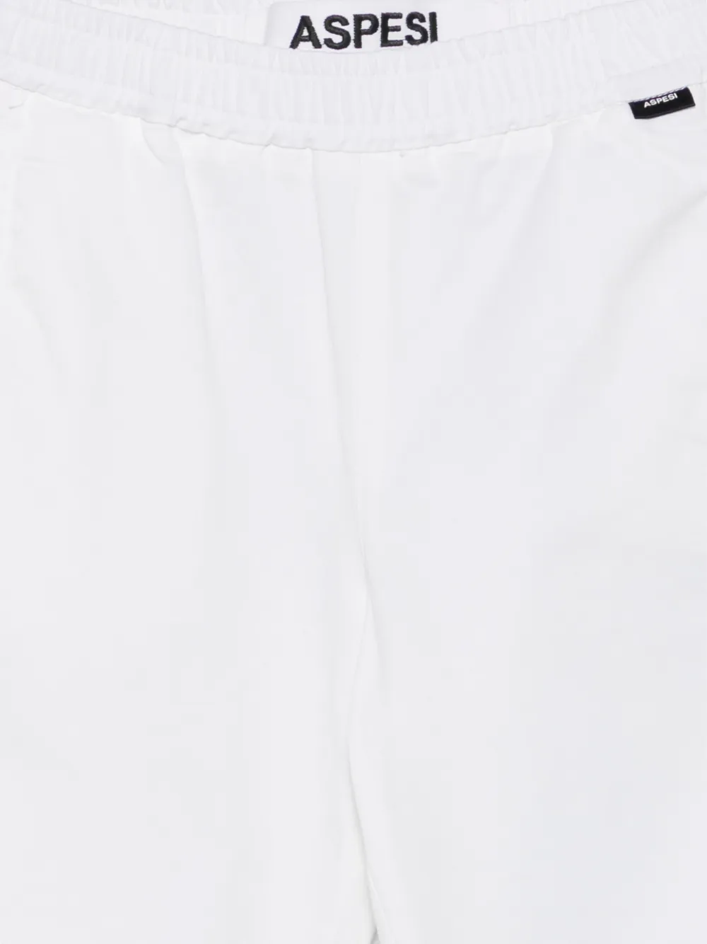 Aspesi Kids logo-patch elasticated-waistband trousers Wit