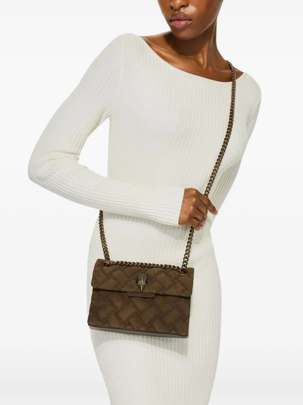 Kurt Geiger London Kensington gewatteerde schoudertas Bruin