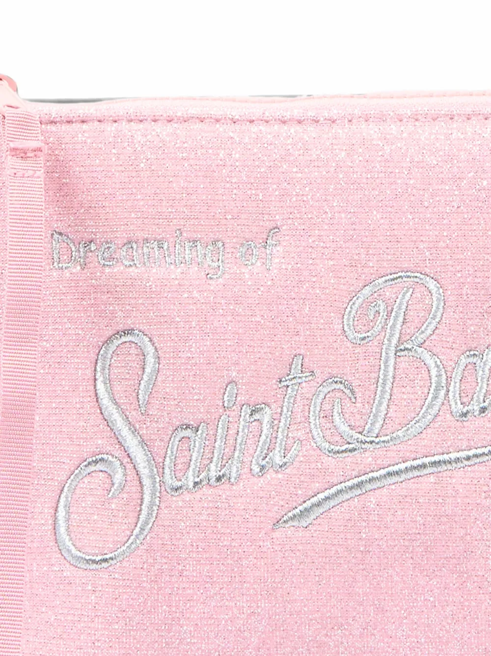 MC2 Saint Barth Aline clutch met glitter-effect en geborduurd logo Roze