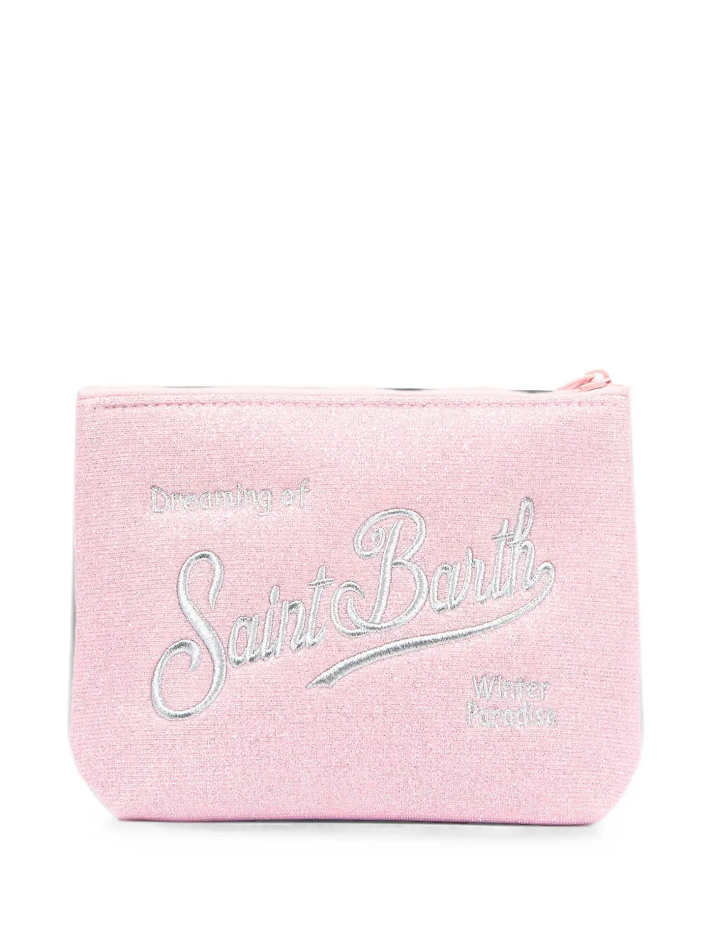 MC2 Saint Barth Aline clutch met glitter-effect en geborduurd logo Roze