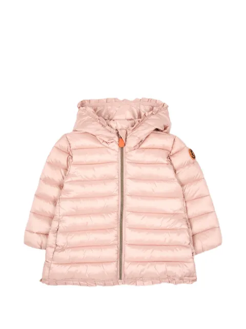 Save The Duck Kids ruffle-trimmed hooded jacket