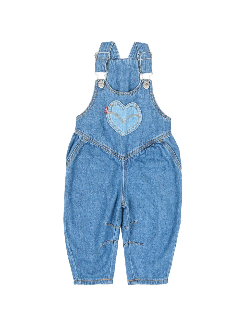 Levi's Kids heart-patch dungarees - Bleu Levi's Kids heart-patch dungarees - Bleu