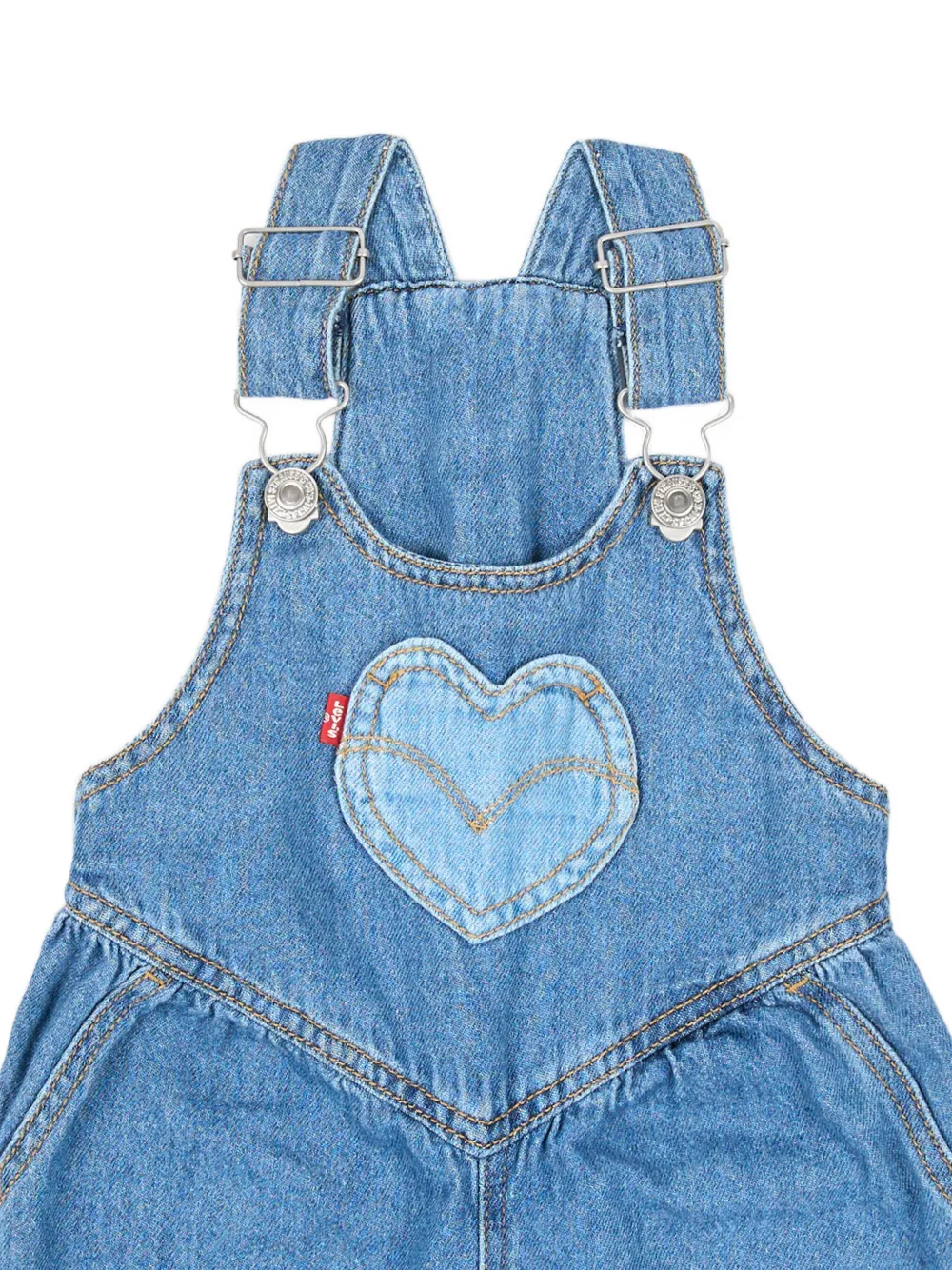 Levi's Kids heart-patch dungarees Blauw