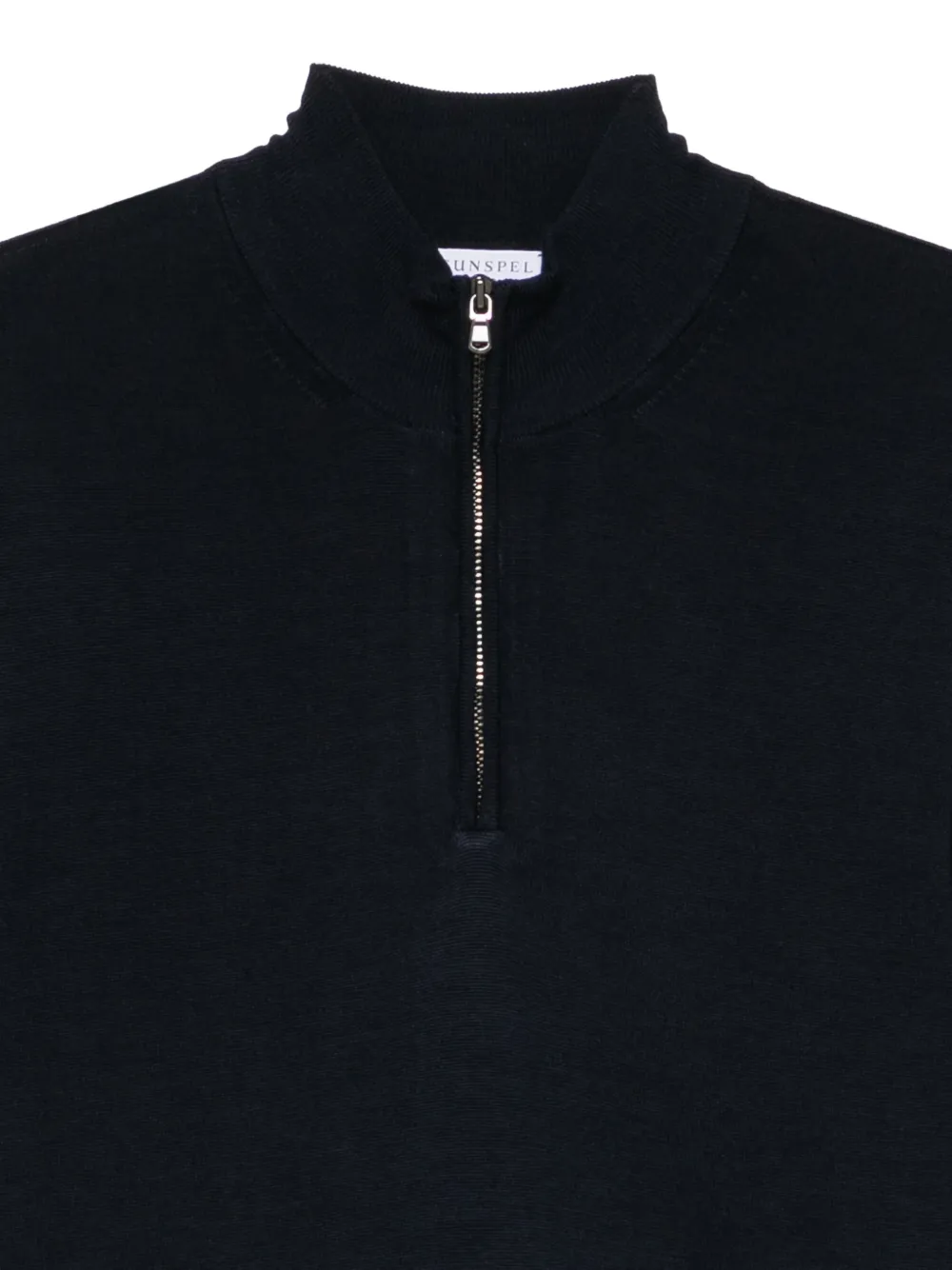 Sunspel quarter-zip wool sweater Blauw