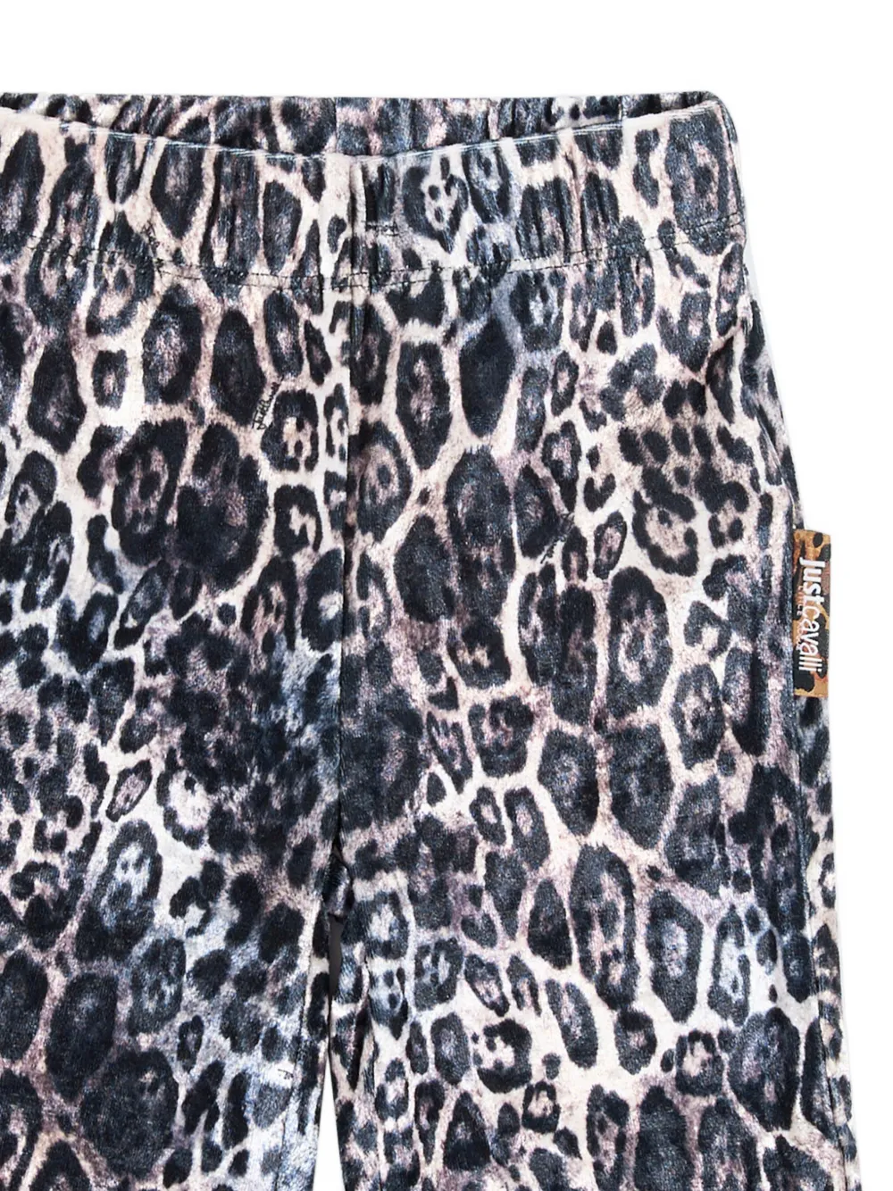 Just Cavalli Kids Legging met luipaard-print en fluweel-effect Zwart