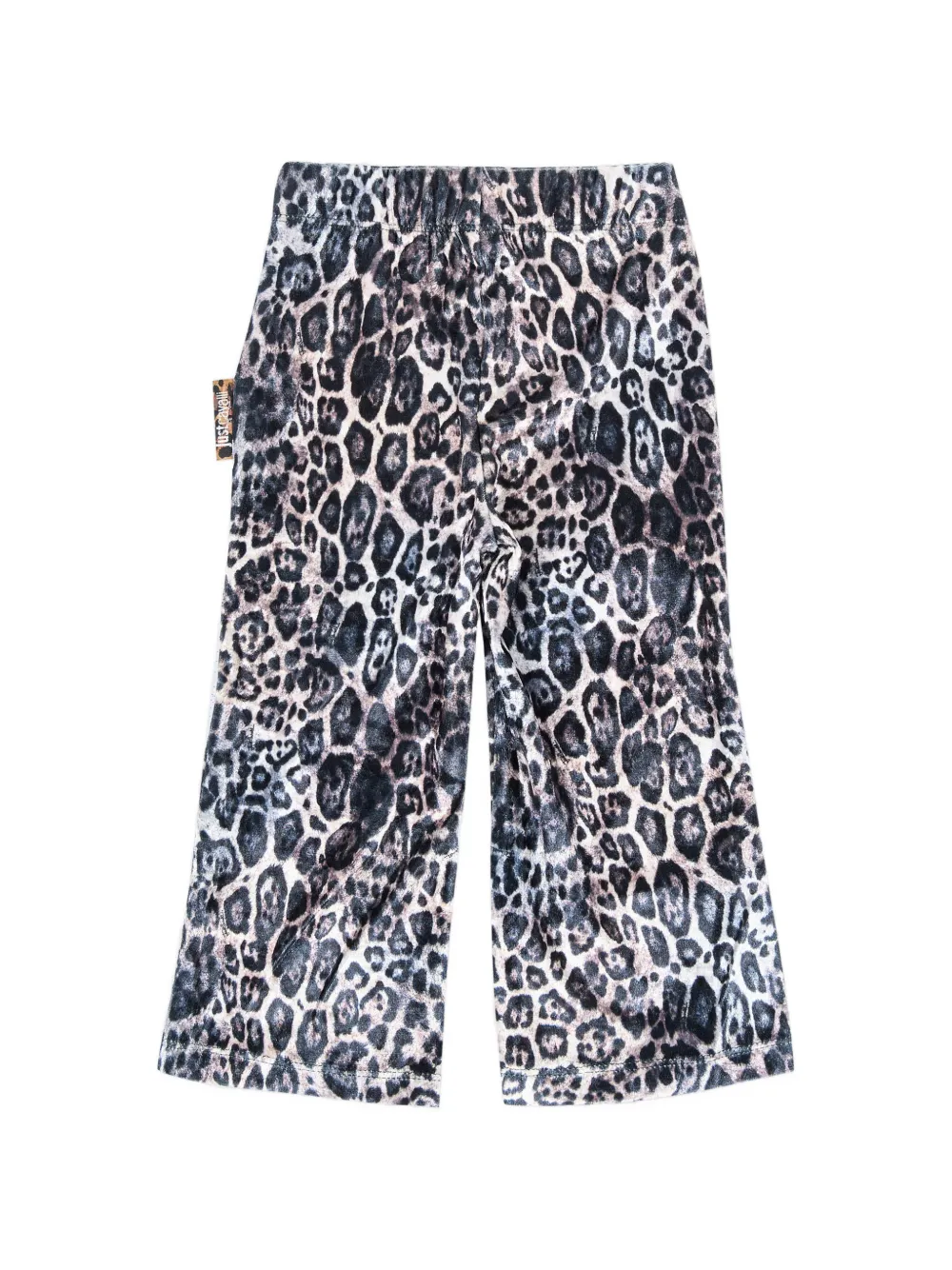Just Cavalli Kids Legging met luipaard-print en fluweel-effect Zwart