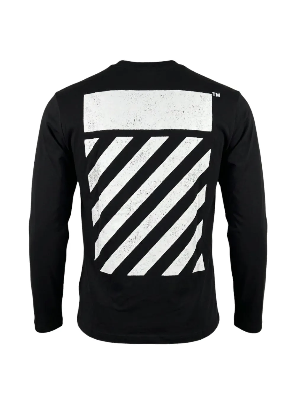 L ab c o Off-White L AB Diagonal T-shirt met lange mouwen Zwart