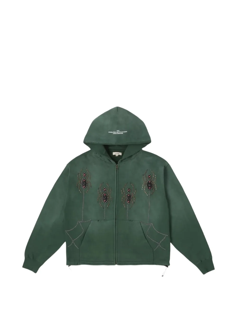 BLDG4 Lotus Temple studded zip-up hoodie