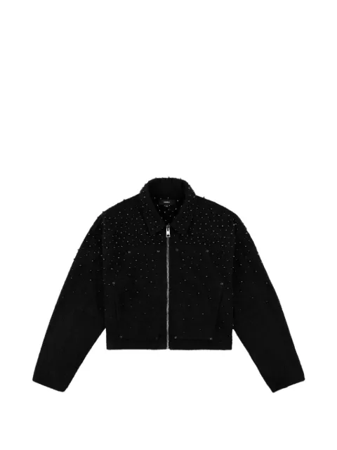 Purple Brand pearl-embellished cropped jacket