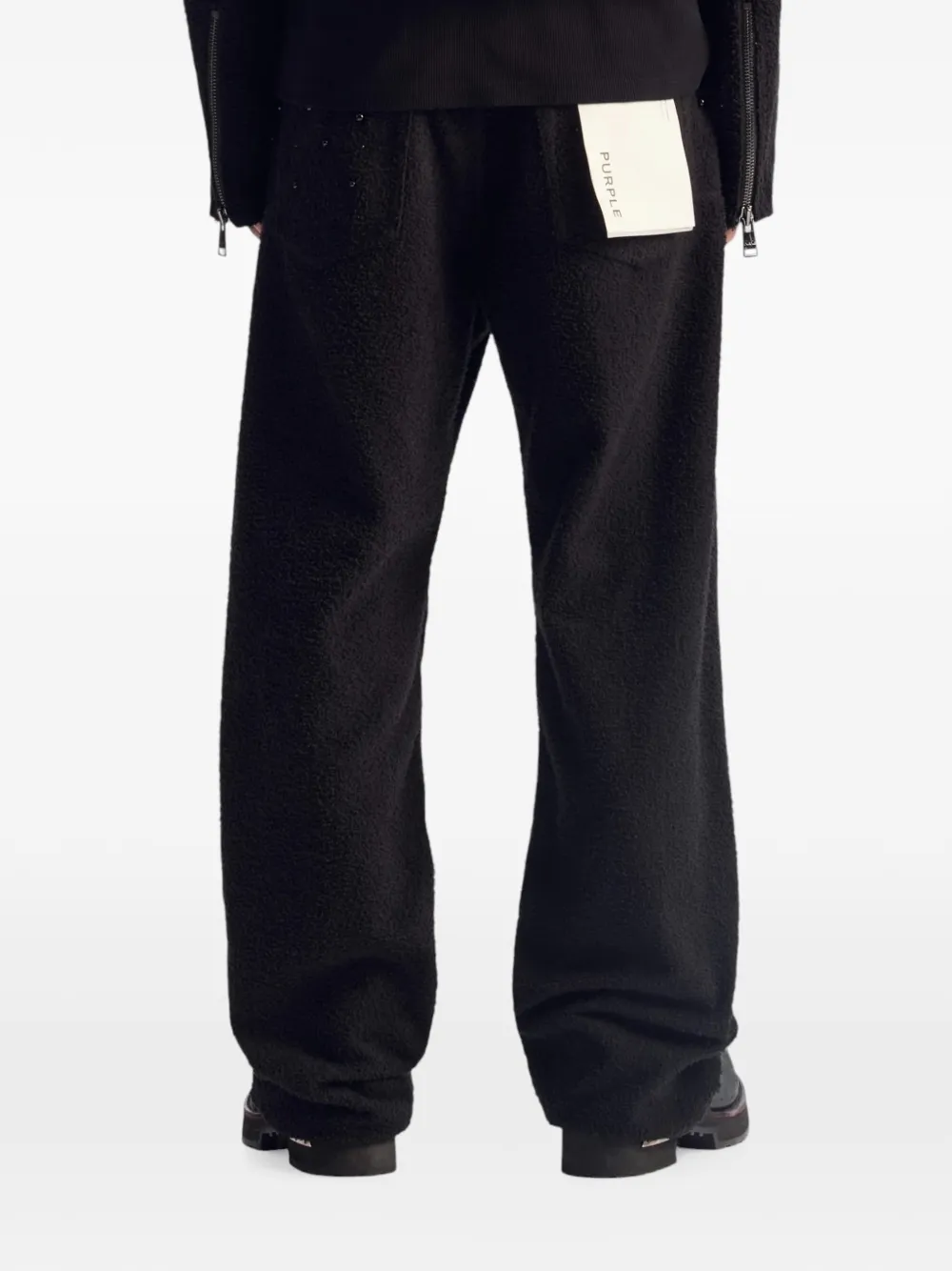 Purple Brand Jeans met textuur en verfraaid met parels Zwart