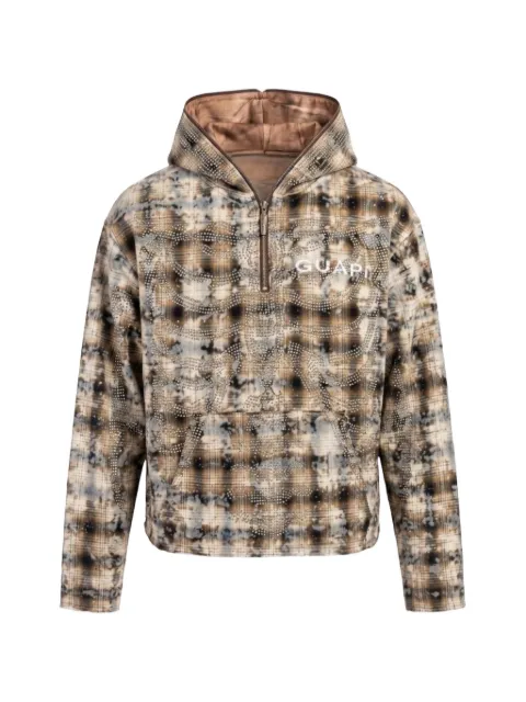 GUAPI Skeleton plaid-print hoodie
