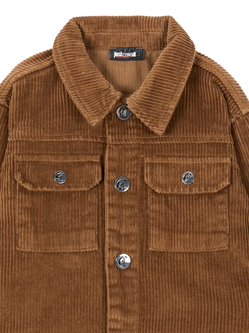 Just Cavalli Kids Ribfluweel shirt Bruin