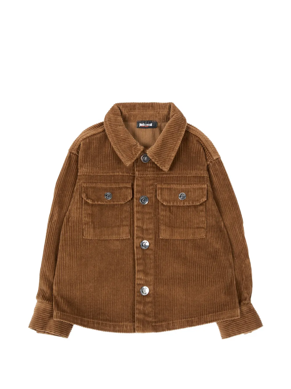 Just Cavalli Kids Ribfluweel shirt Bruin