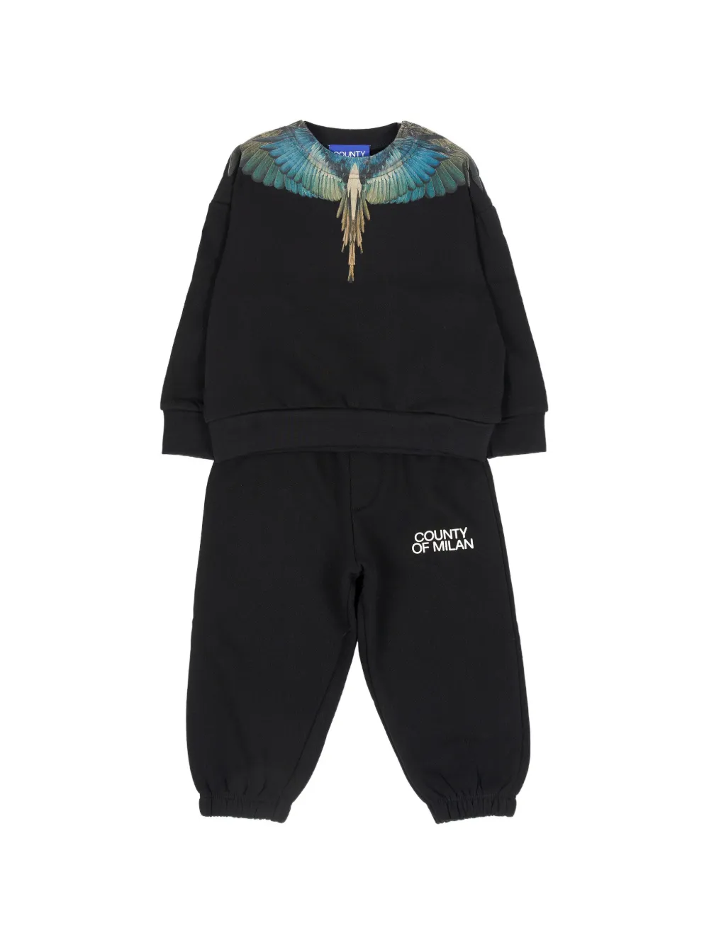 COUNTY OF MILAN wings-print tracksuit - Nero