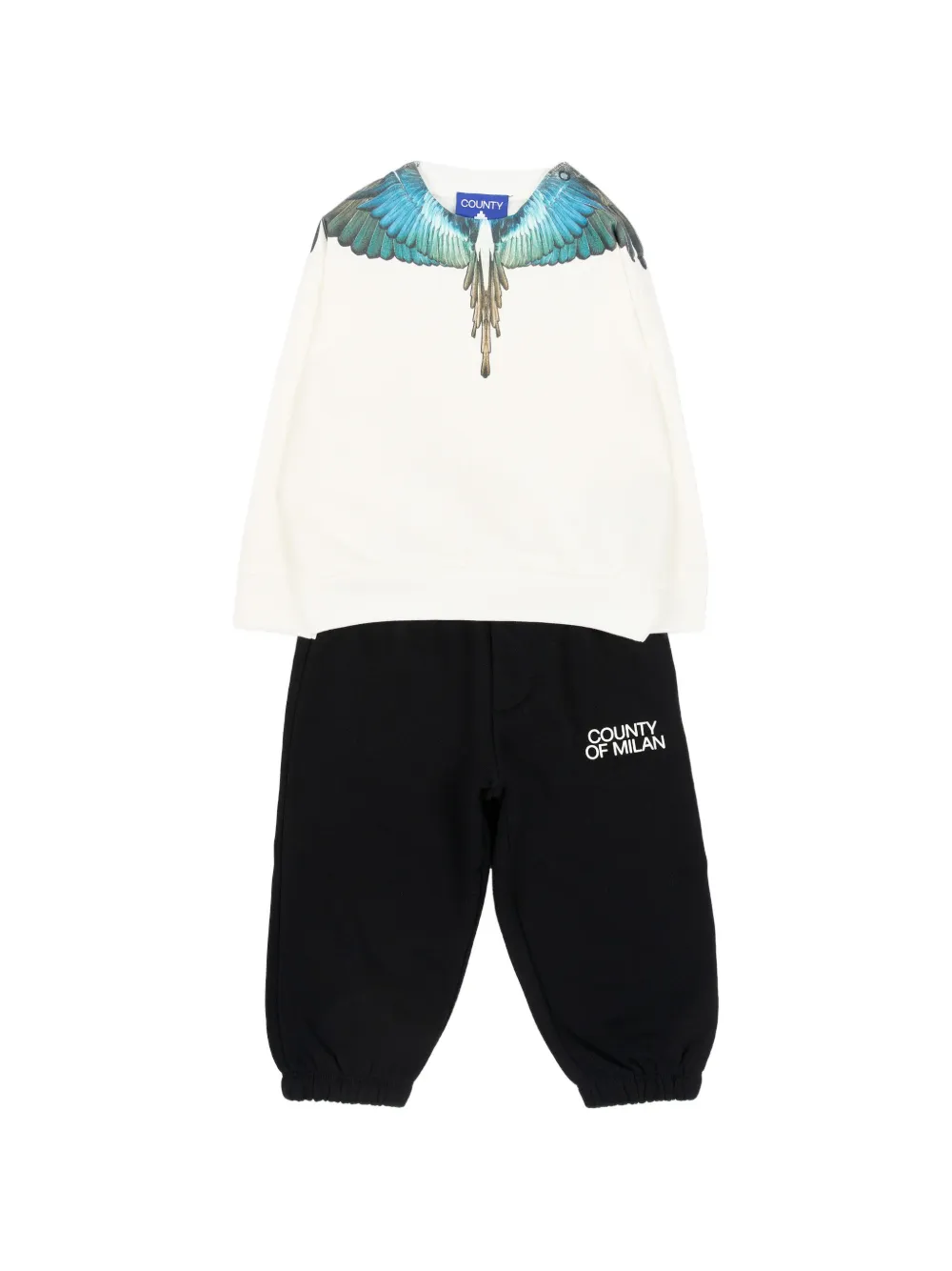 COUNTY OF MILAN wings-print tracksuit - Bianco