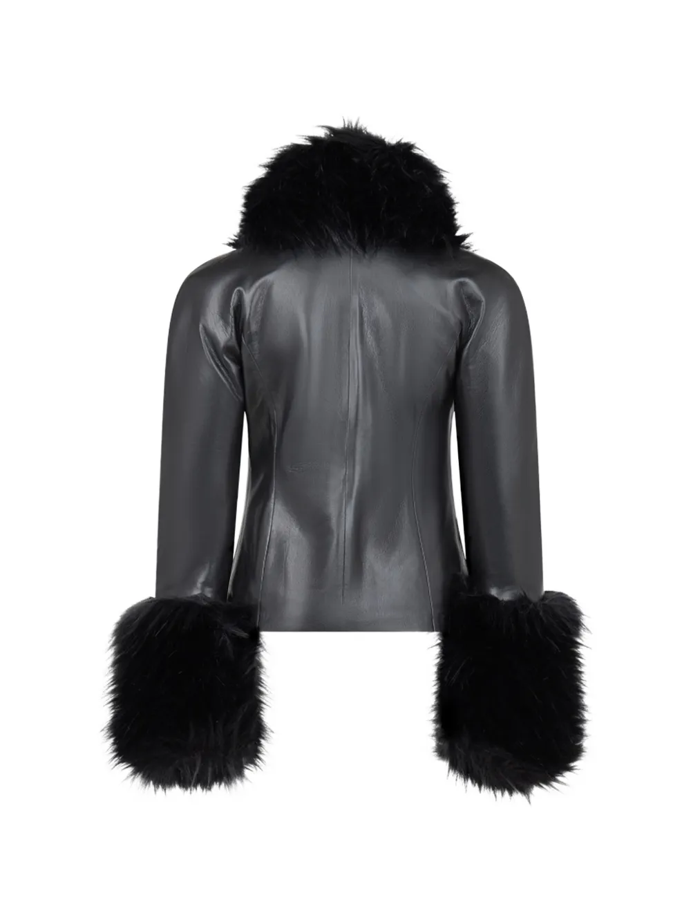 THE ANDAMANE Kasia jack met afwerking van imitatiebont Zwart