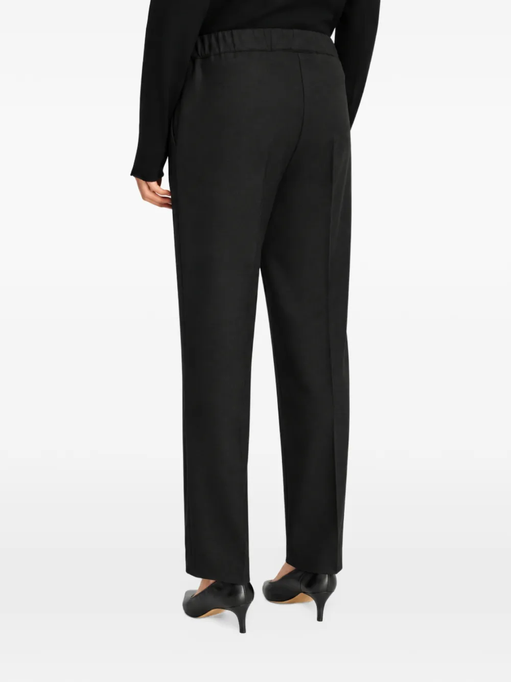 Semicouture Alfie elasticated pressed-crease trousers Zwart
