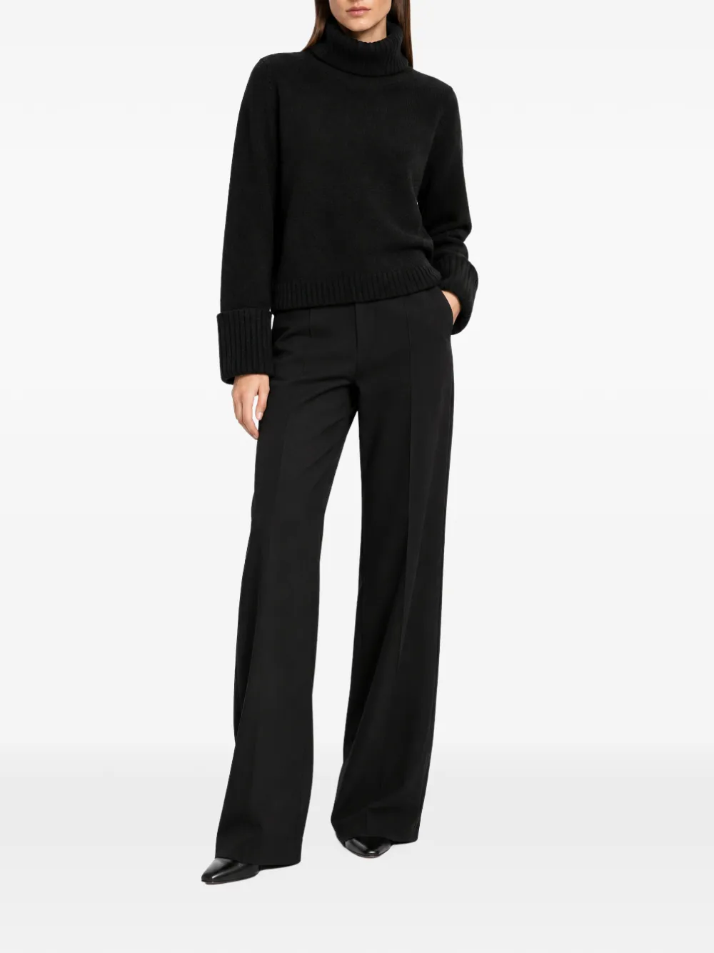Semicouture Ralphina roll-neck ribbed-cuff sweater Zwart