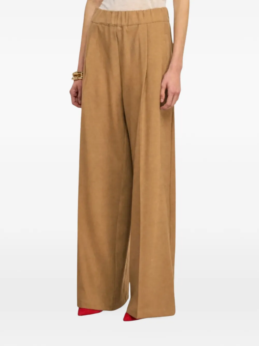 Semicouture Jhonny pleated wide-leg trousers Bruin