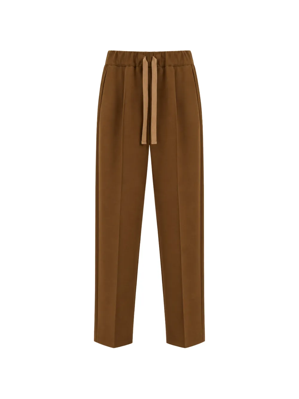 Semicouture drawstring-waist pressed-crease track pants - Braun