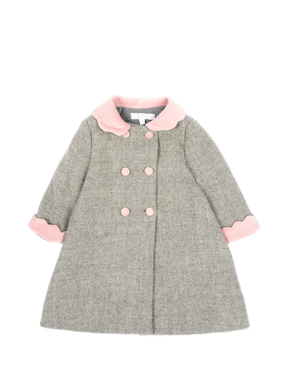 Mariella Ferrari double-breasted scalloped-trim coat - Grigio