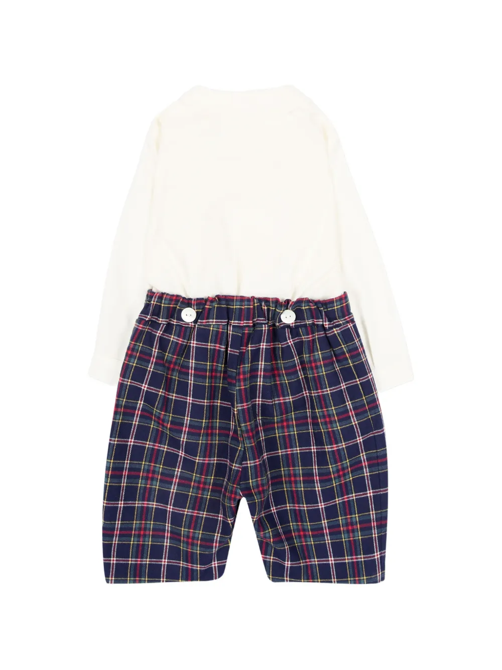 Mariella Ferrari Plooibroekset met tartan-print Wit