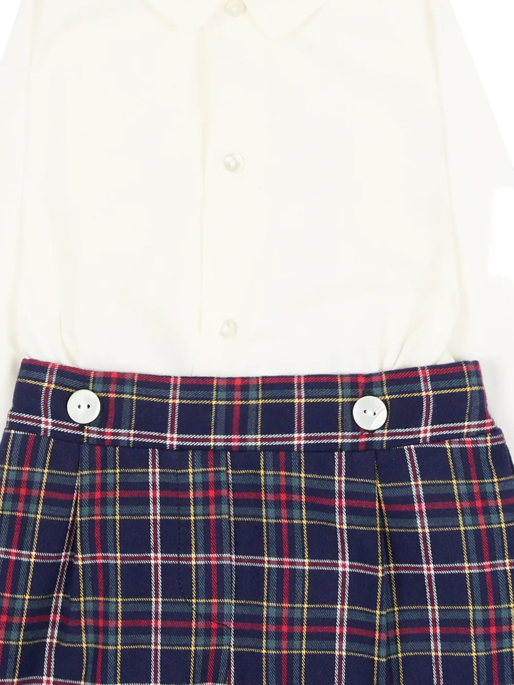 Mariella Ferrari Plooibroekset met tartan-print Wit
