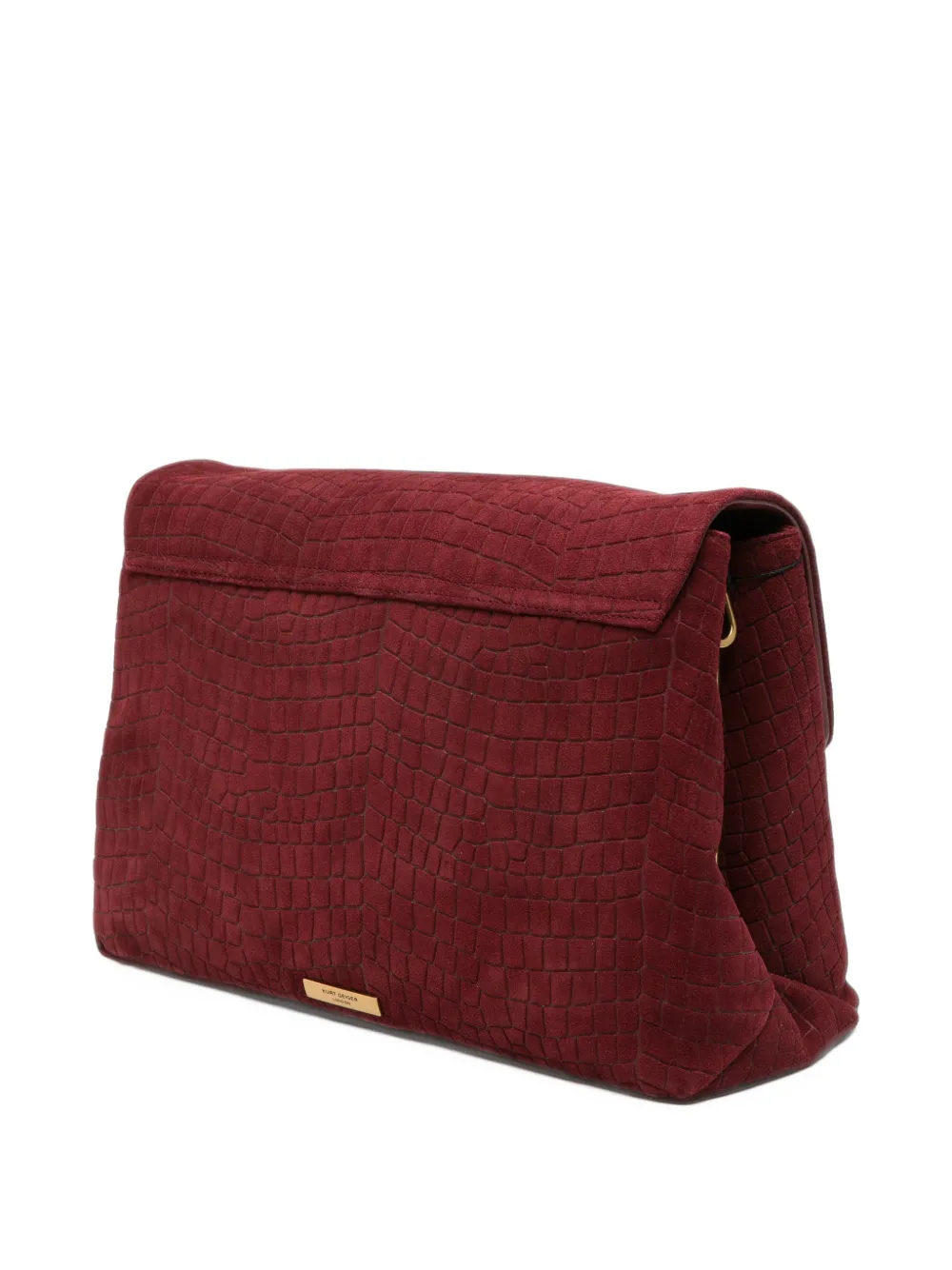 Kurt Geiger London XL Celia schoudertas met krokodillen-reliëf Rood