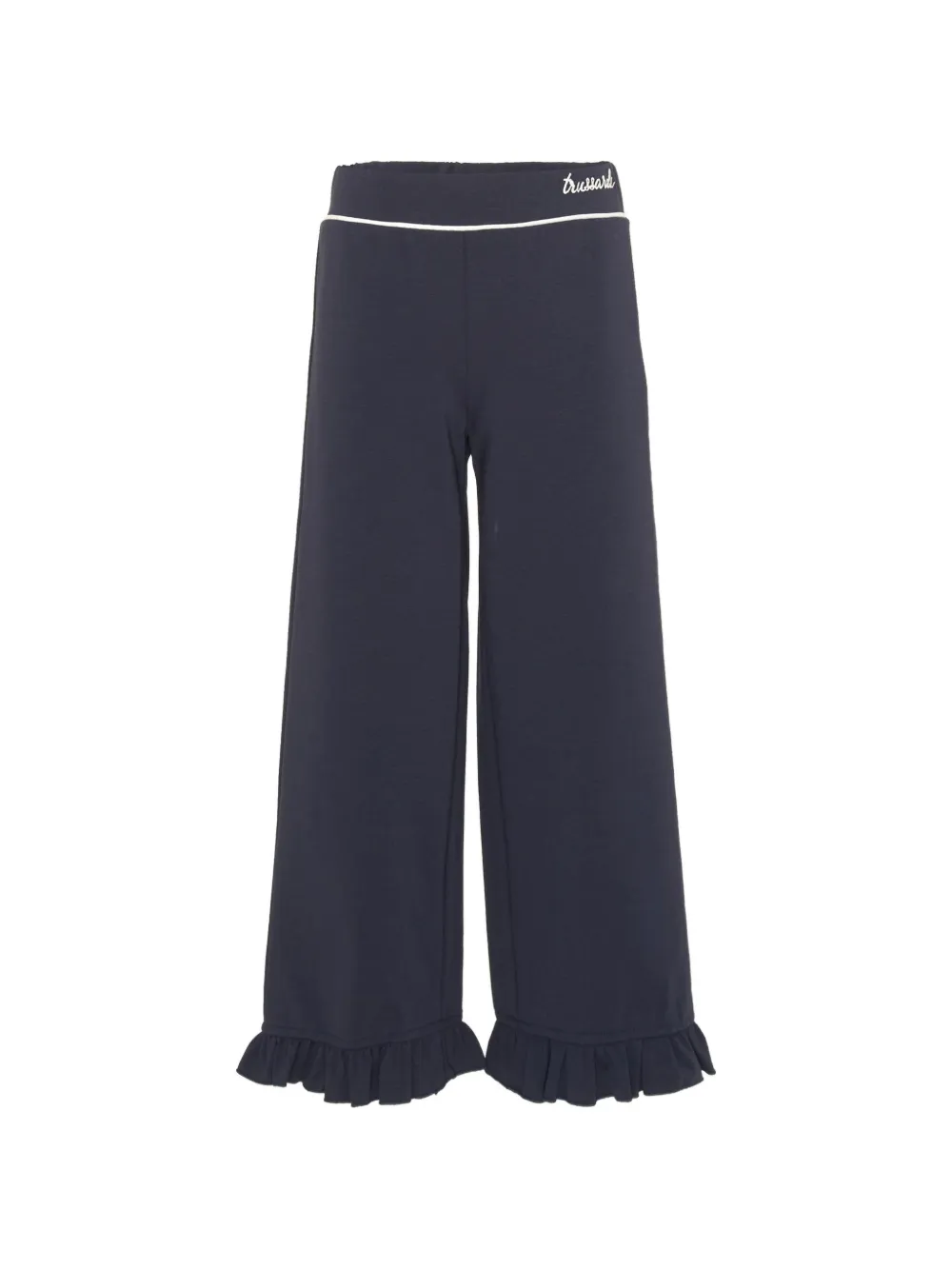 TRUSSARDI JUNIOR ruffle-trim wide-leg trousers - Bleu TRUSSARDI JUNIOR ruffle-trim wide-leg trousers - Bleu