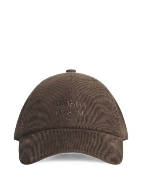 Maison Kitsuné Paris corduroy embroidered baseball cap