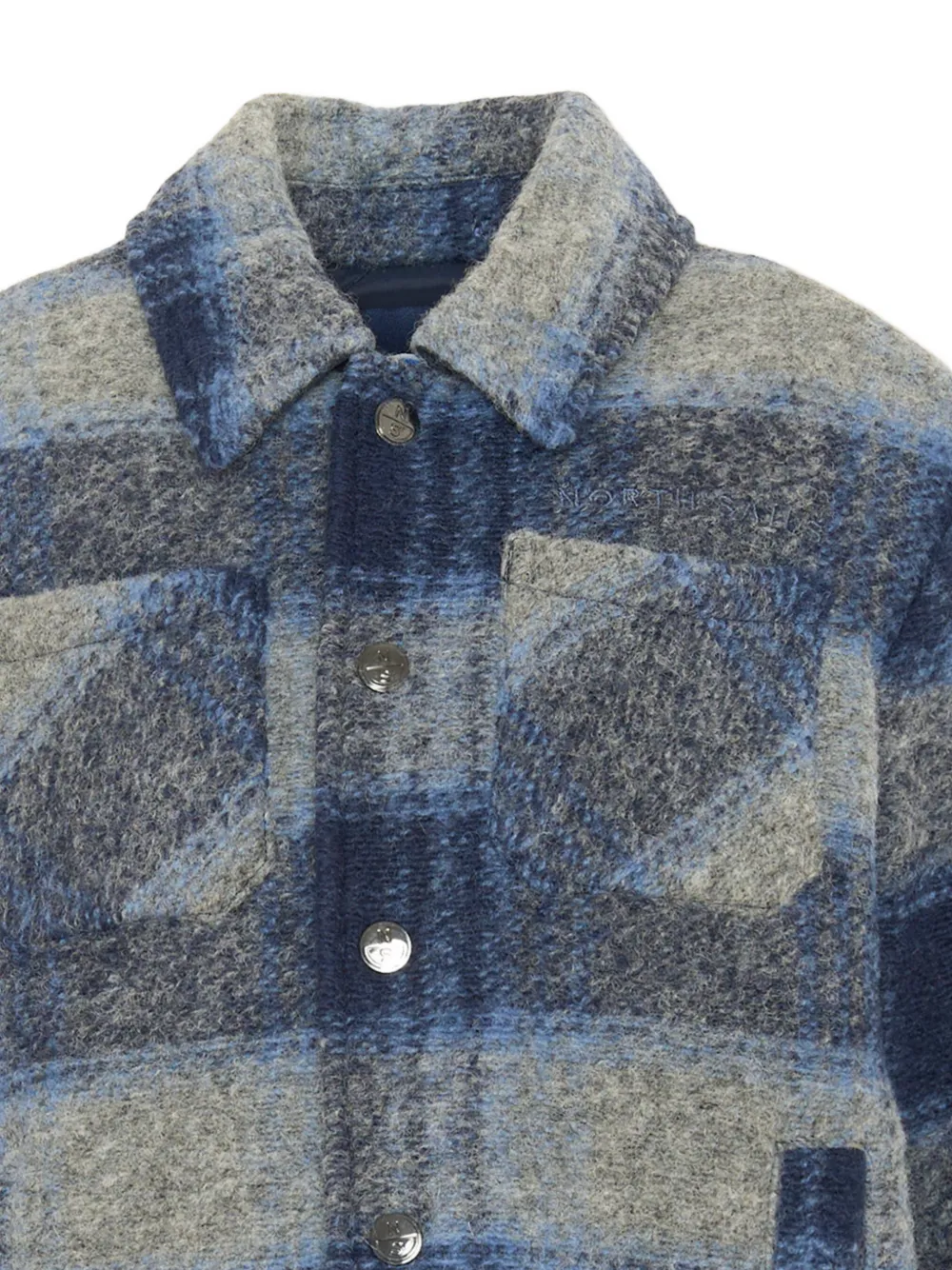 North Sails Kids Jack van wolblend met tartan-ruit Blauw