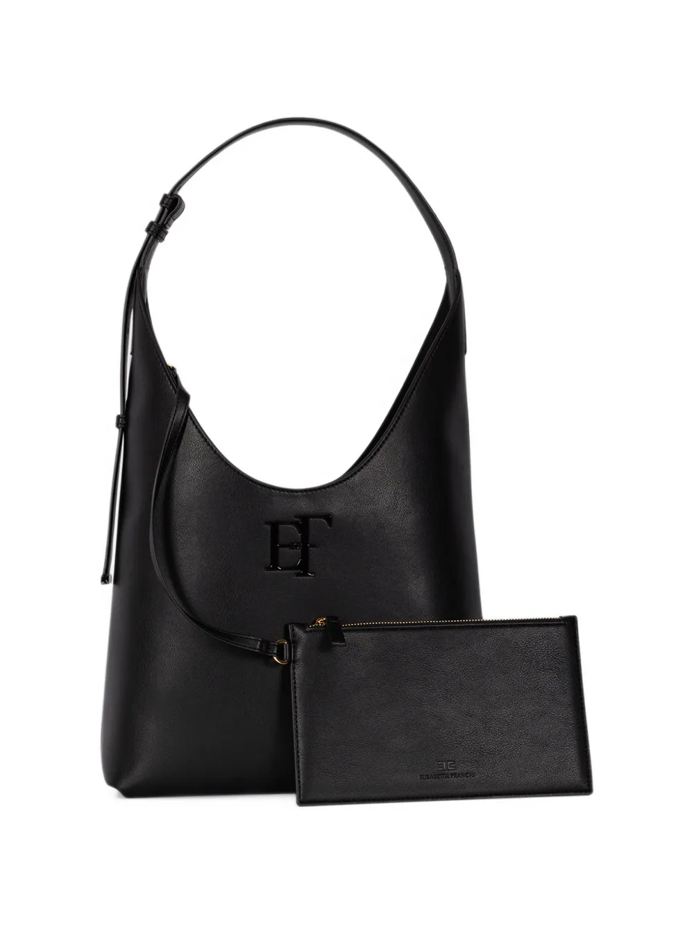 Elisabetta Franchi logo-plaque tote bag Zwart