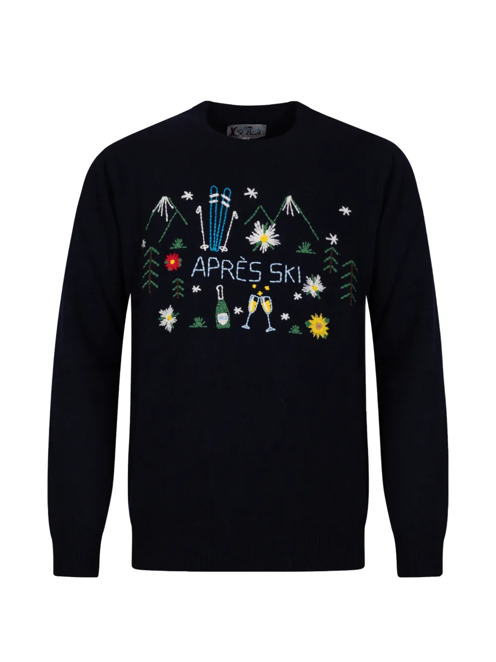 MC2 Saint Barth Heron embroidered crew-neck sweater Blauw