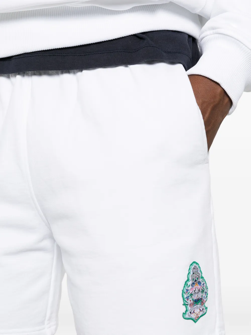 Casablanca Shorts met trekkoord en grafische patch Wit