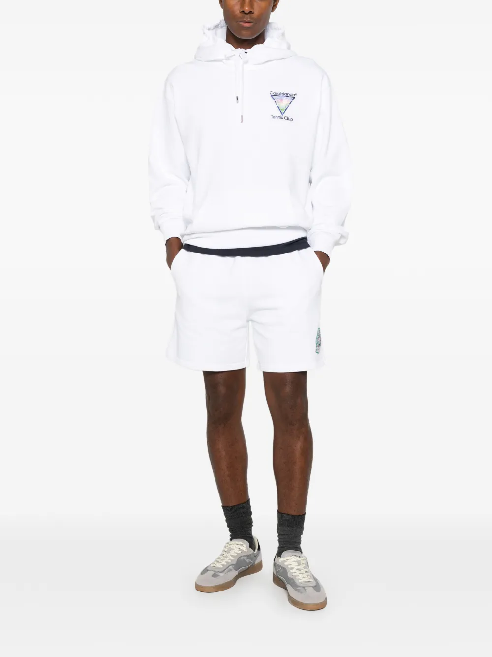 Casablanca Shorts met trekkoord en grafische patch Wit