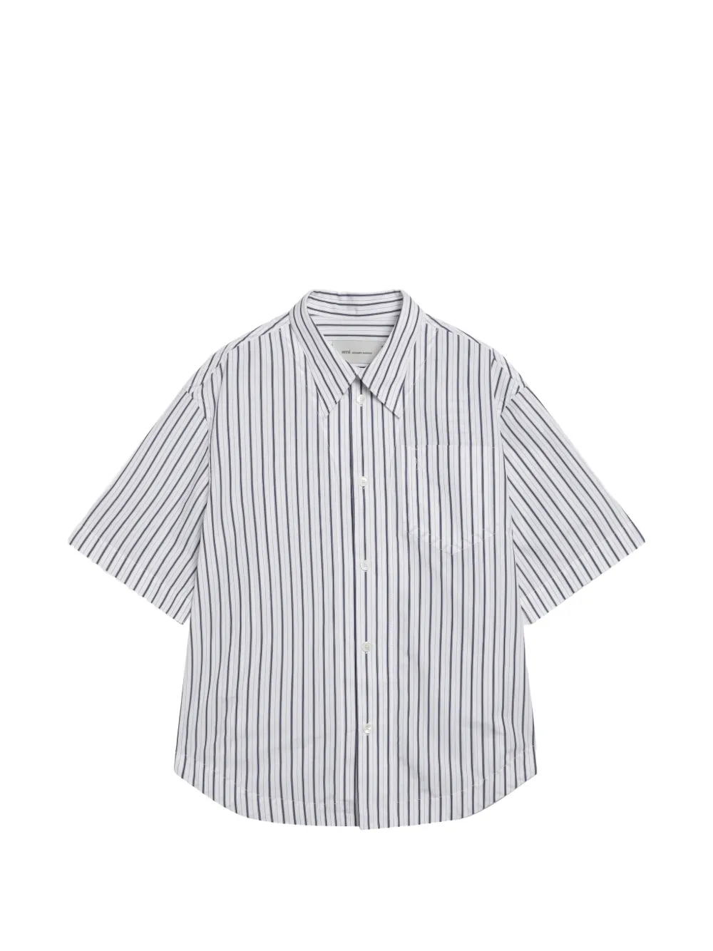 AMI Paris striped camp-collar shirt