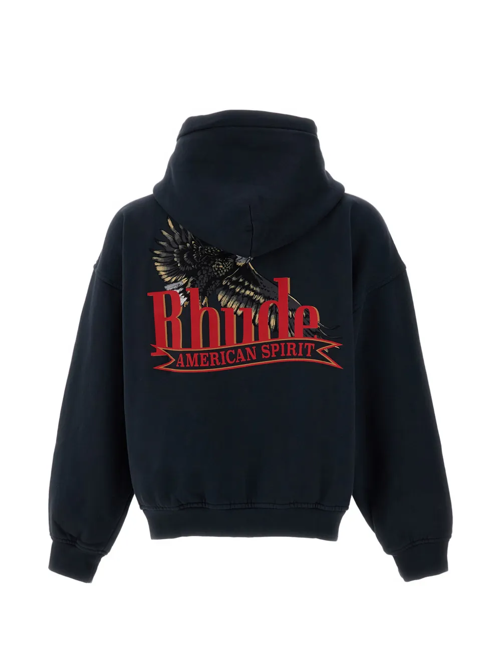 RHUDE graphic-print zip-up hoodie Zwart