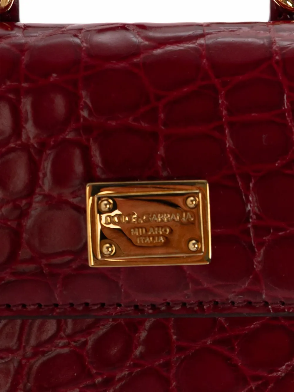 Dolce & Gabbana Leren pasjeshouder met krokodillen-reliëf Rood