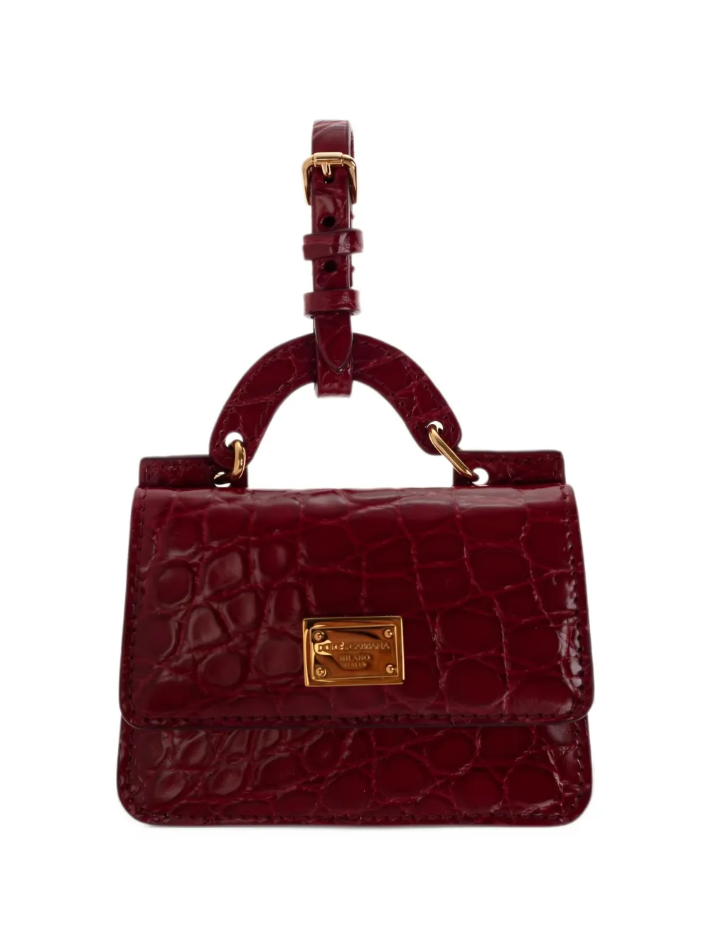 Dolce & Gabbana croc-effect leather card holder - Rosso