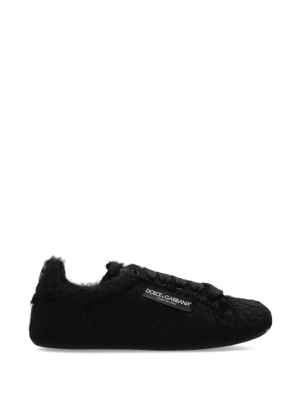 Dolce & Gabbana fur-textured sneakers - Schwarz