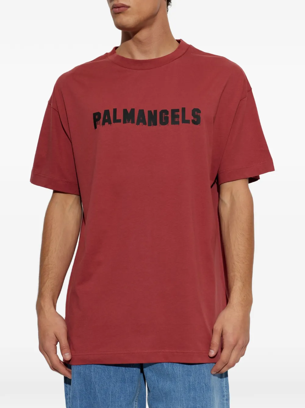 Palm Angels T-shirt met logoprint Rood
