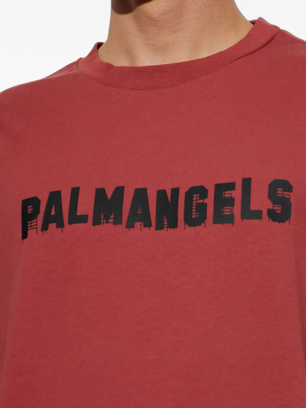 Palm Angels T-shirt met logoprint Rood