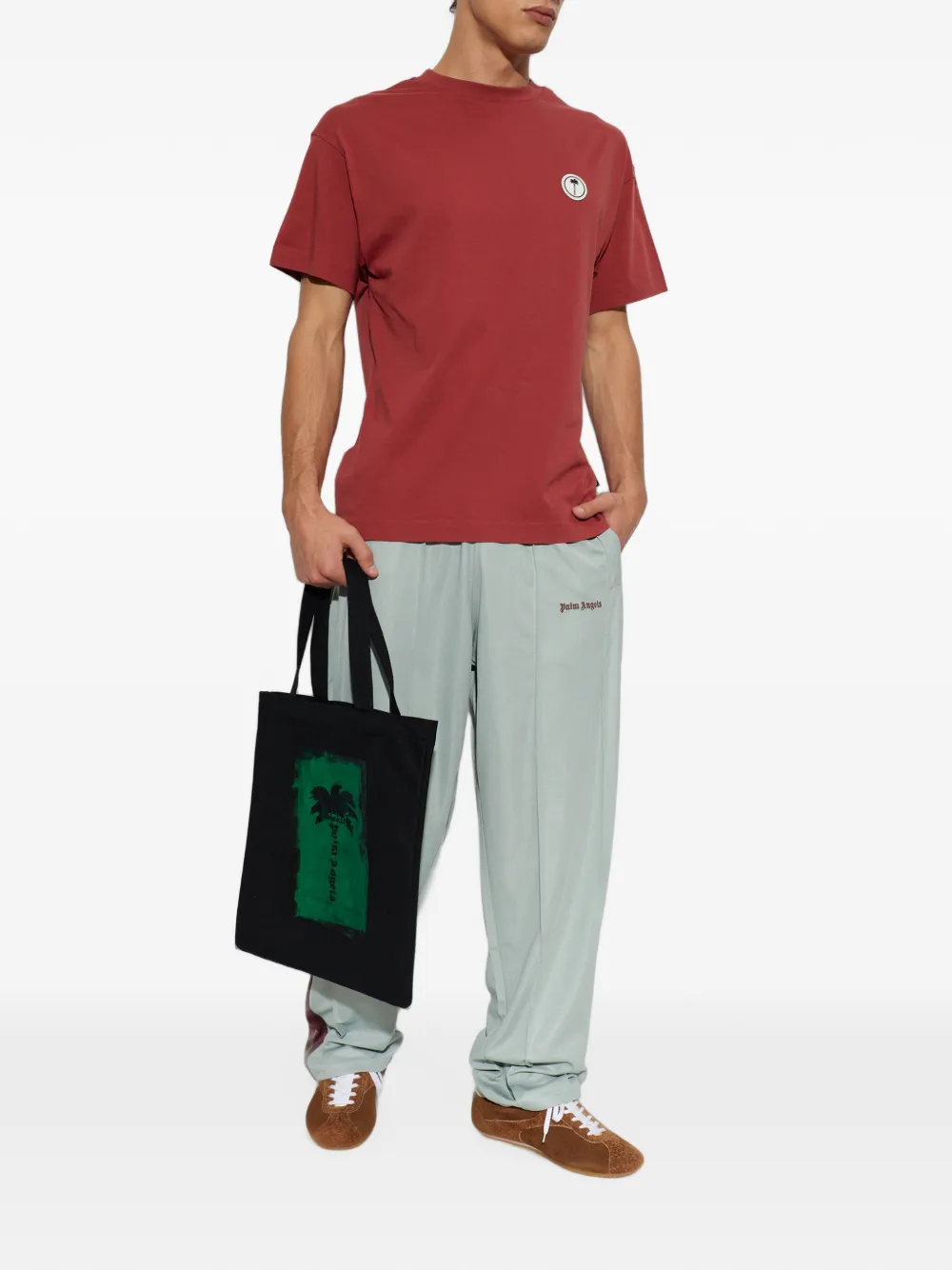 Palm Angels logo-patch T-shirt Rood